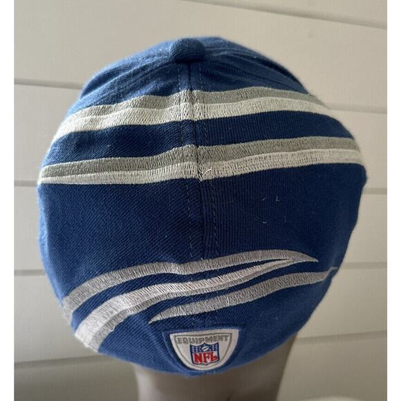 Indianapolis Colts Reebok NFL Mid-2000s Sideline Striped Blue Fitted Hat OSFA - Picture 3 of 7